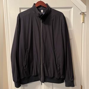 XL Men’s Brooks Brothers Smooth Nylon Blend Full Zip Rain Jacket(Navy Blue).